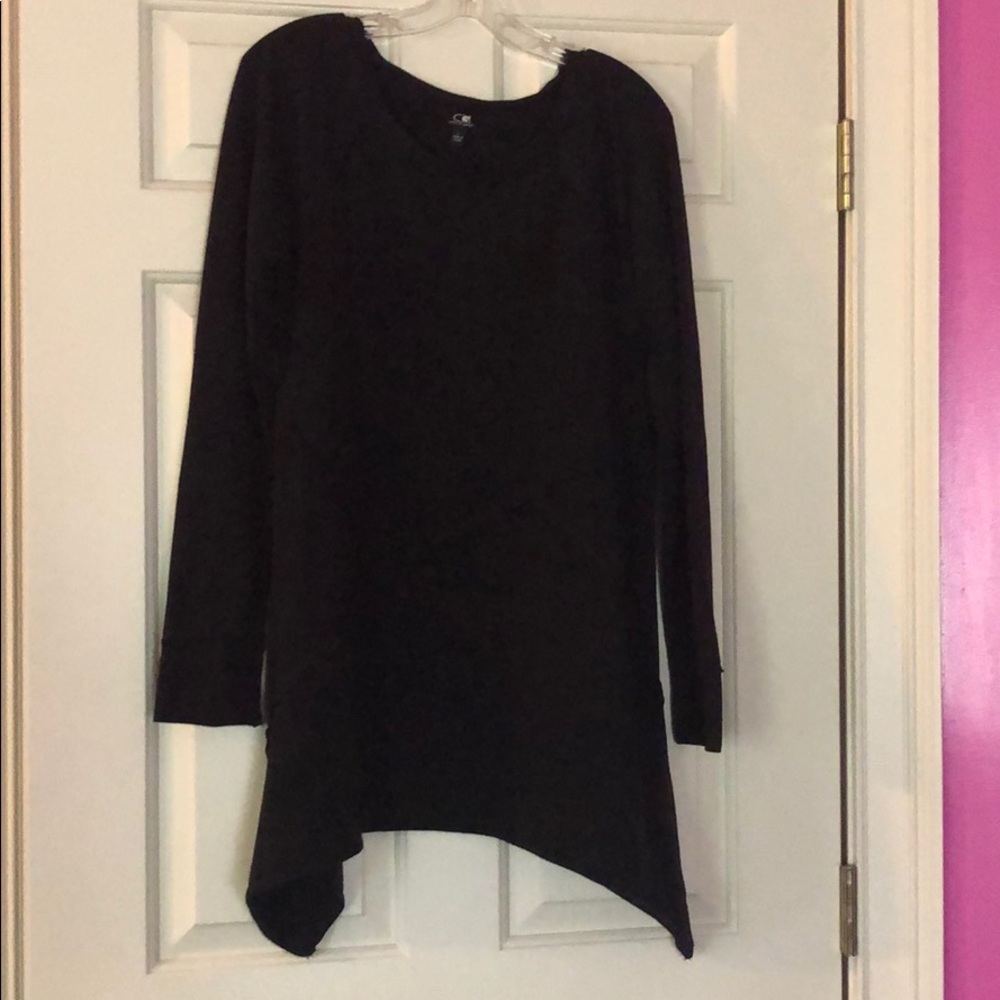 Cable & Gauge Black Draped Tunic